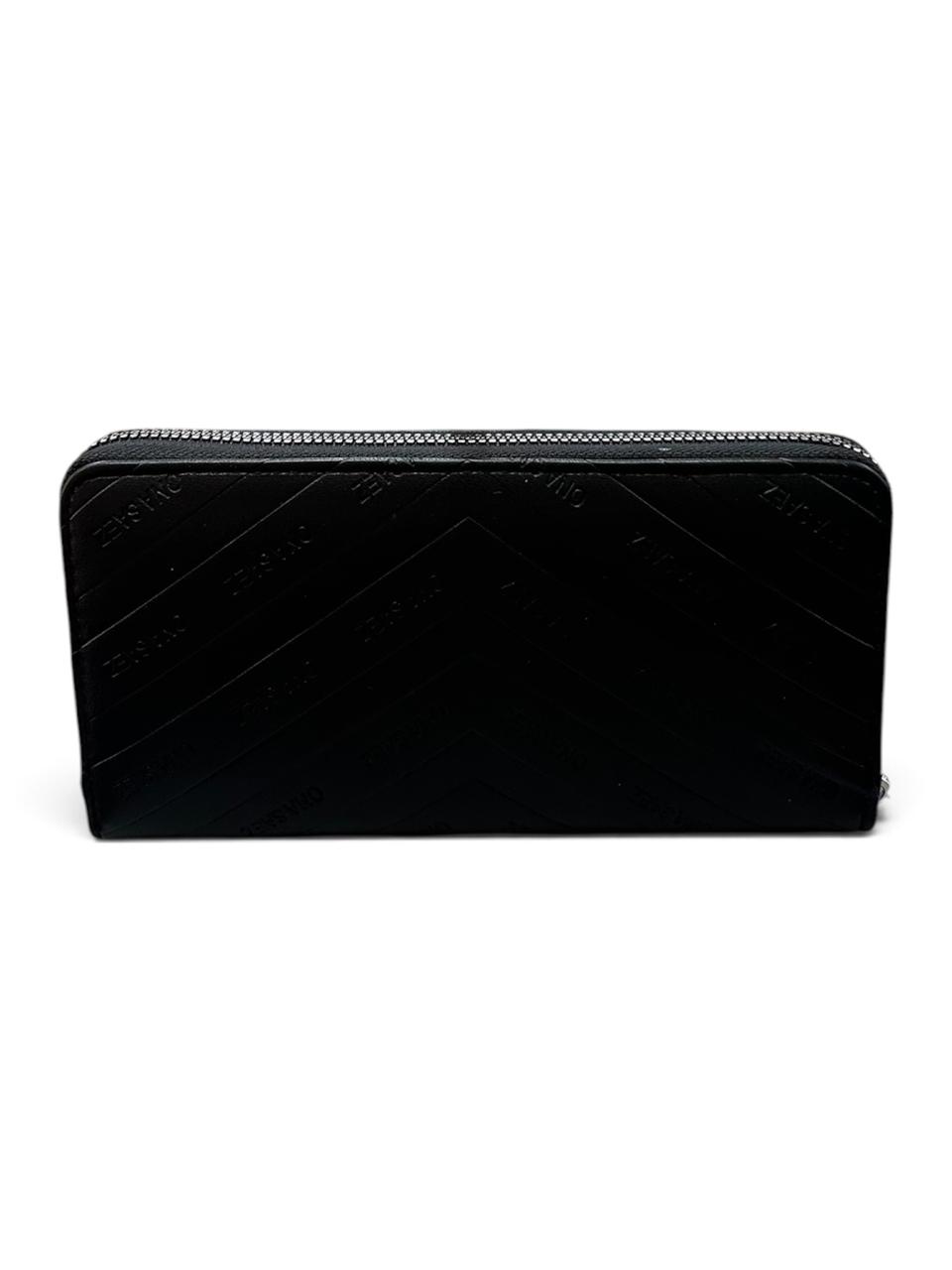 BILLETERA CON CIERRE SIMPLE - NEGRO